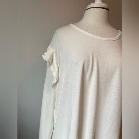 DG2 NWT Boho Fairy Angelcore Ruffle Long Sleeve Neutral Soft Whimsical Top 3X - Picture 4 of 9